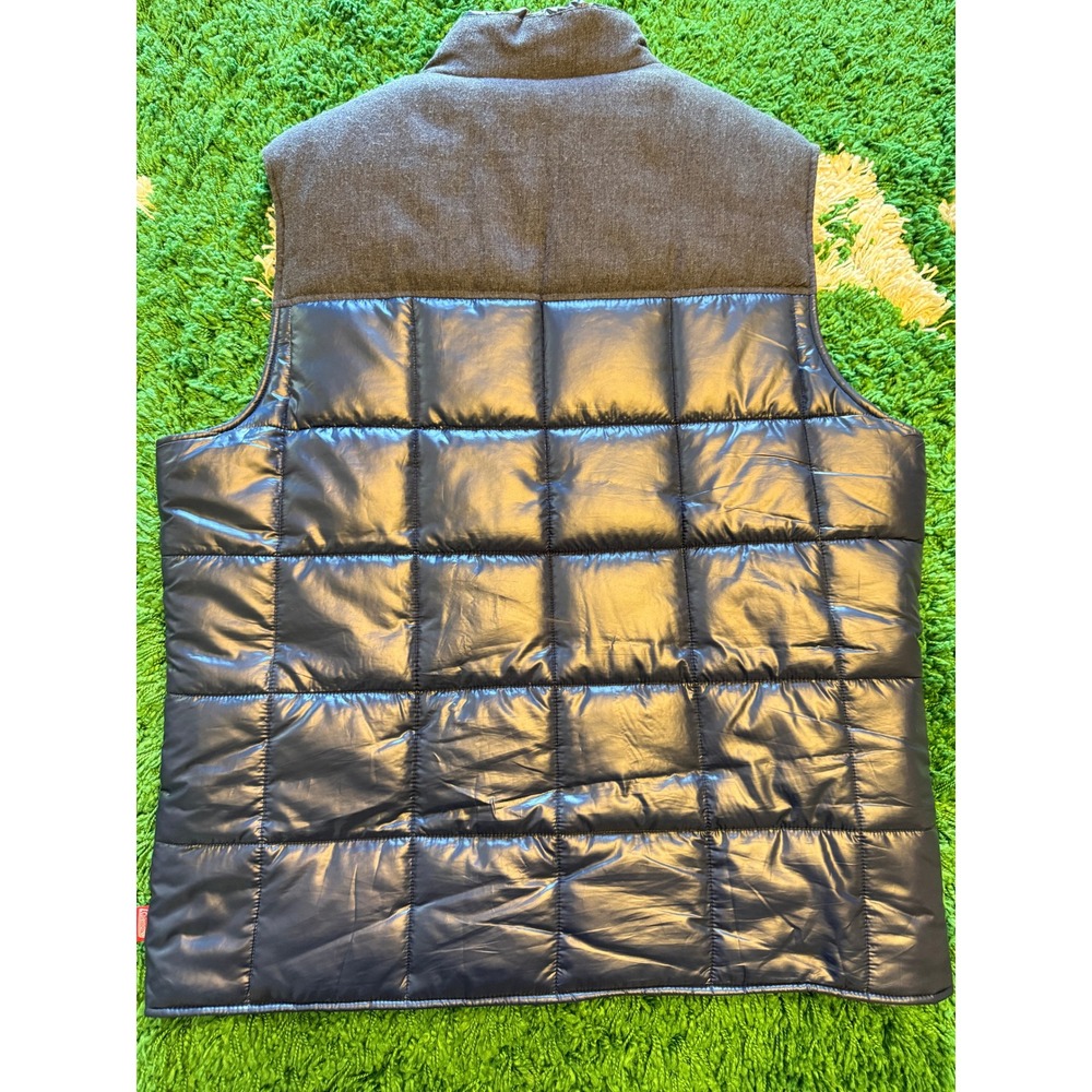 Coleman Puffer Vest Mens Large Navy Blue Good Mixed Media Quilted Full Zip - Picture 5 of 10